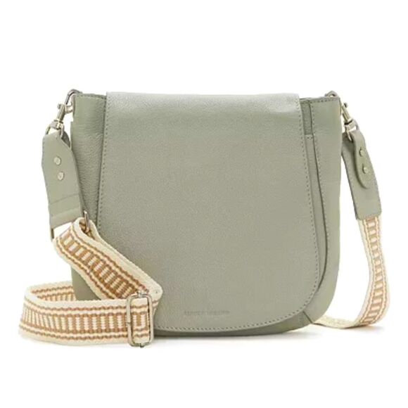 Jani Guitar Strap Crossbody Saddle Bag Sage Green Leather Lucky Brand - Picture 1 of 16